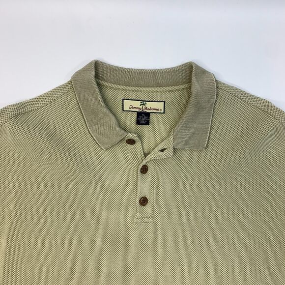 Vintage Tommy Bahama Silk Blend Polo Shirt Mens Extra Large Mushroom Brown Golf - Picture 3 of 9